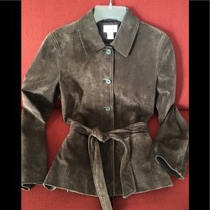 LOFT petites brown suede jacket, XSP